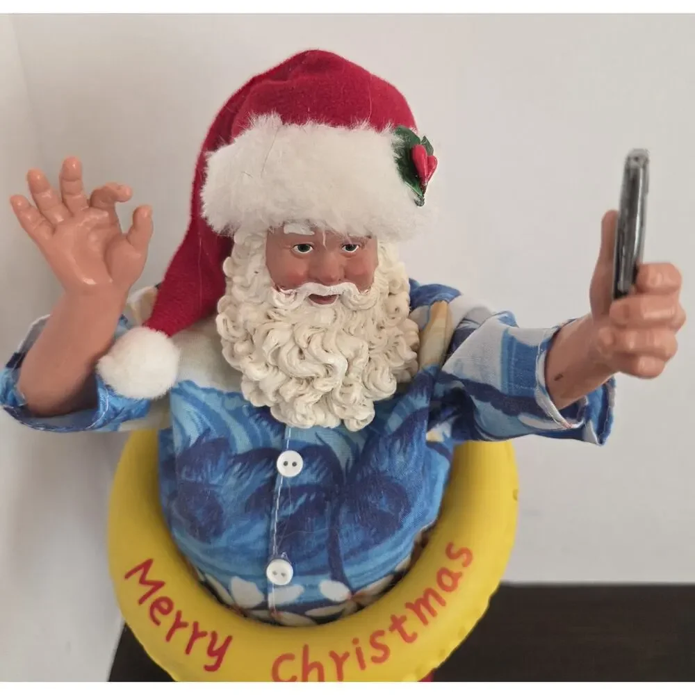 Merry Brite Santa Claus Figure Hawaiian Selfie Beach Christmas Decoration 11